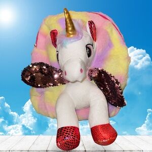 Colorful Unicorn Plush‎ Backpack
